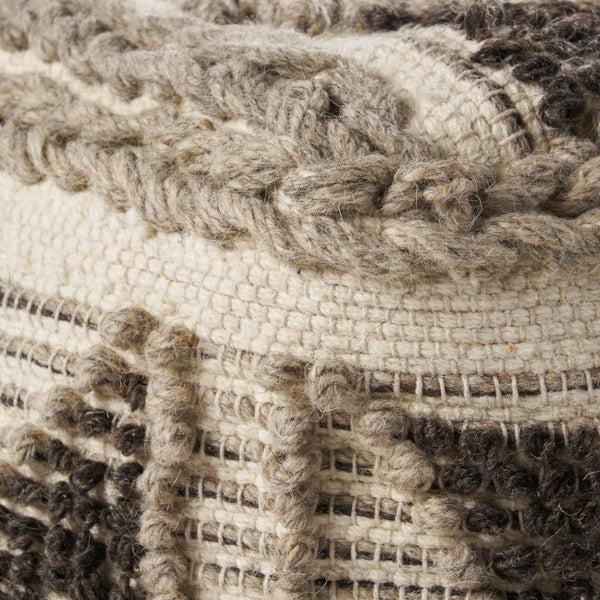 Gdf Studio Sally Cube Pouf Boho Gray And Ivory Wool And Cotton