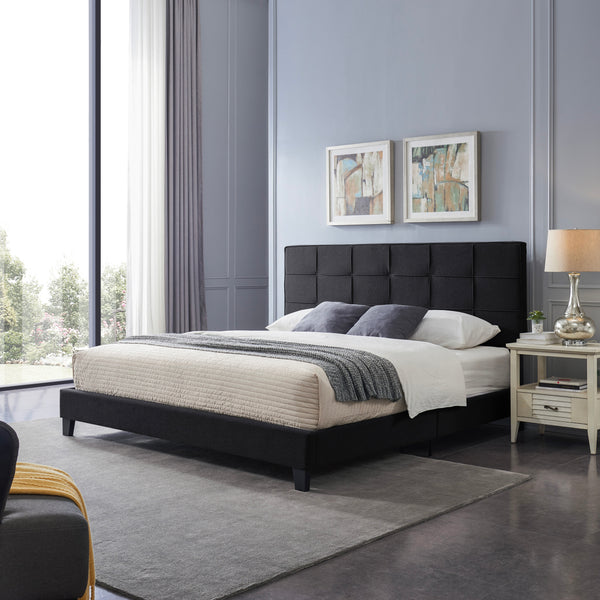 gdf studio Salome Contemporary Upholstered King Bed Platform