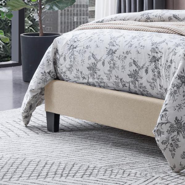 Gdf Studio Salome Fully-Upholstered Platform Bed Frame Low-Profile Contemporary