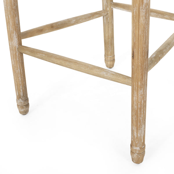 Gdf Studio Salton French Country Wooden Barstools With Upholstered Seating (Set Of 2)