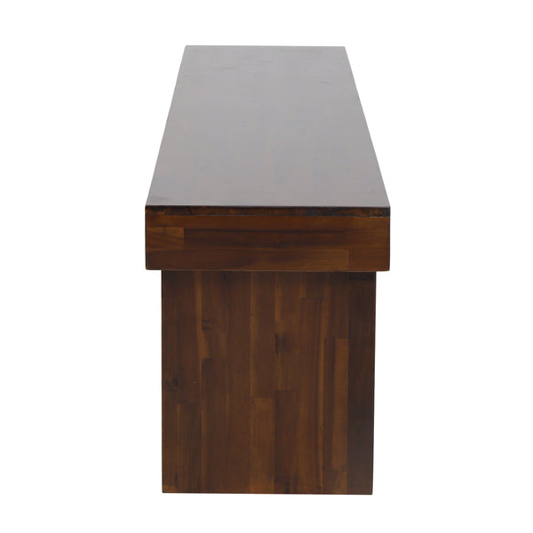 Gdf Studio Salvador 3pc Mahogany Stained Wood Table And Bench Dining Set