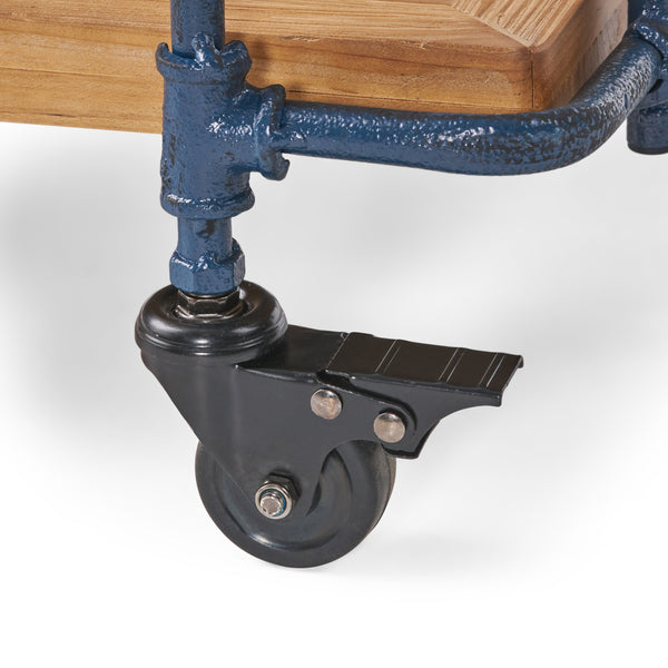 Gdf Studio Samara Outdoors Natural Wood Finish Fir Wood And Iron Bar Cart