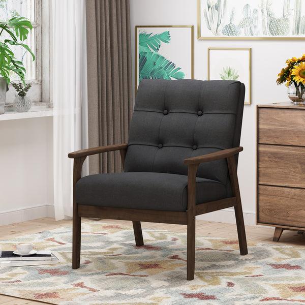Gdf Studio Samulle Mid Century Modern Waffle Stitch Tufted Armchair