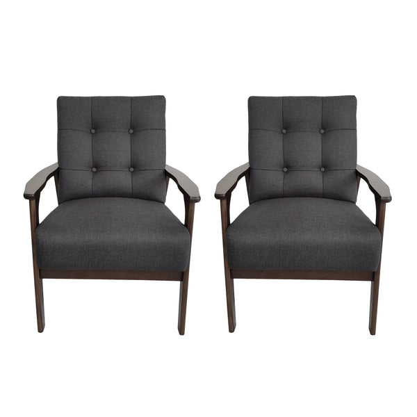 Gdf Studio Samulle Mid Century Modern Waffle Stitch Tufted Armchair