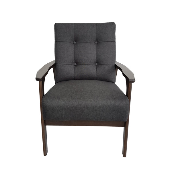 gdf studio Samulle Mid Century Modern Waffle Stitch Tufted Armchair
