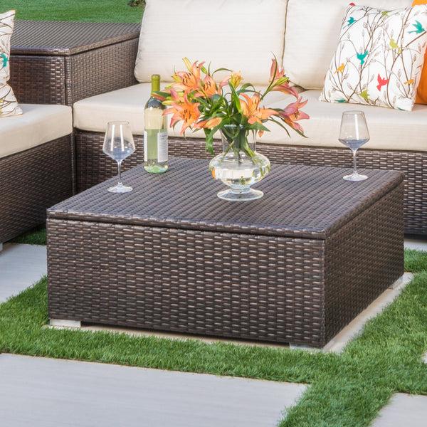 Gdf Studio San-Louis-Obispo Outdoor Wicker Storage Coffee Table