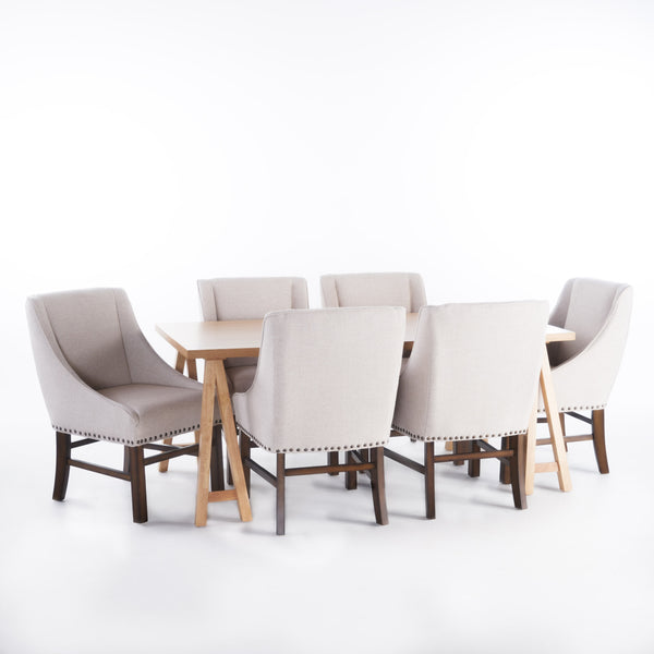 gdf studio Sandor Farmhouse 7 Piece Wood Dining Set