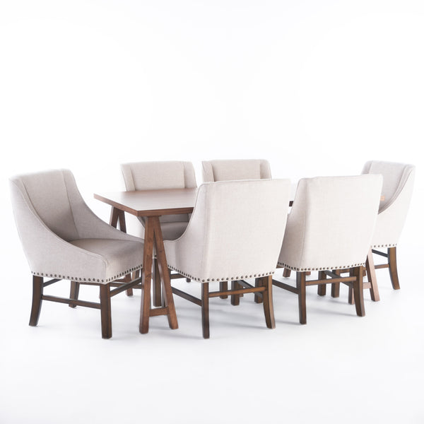 gdf studio Sandor Farmhouse 7 Piece Wood Dining Set
