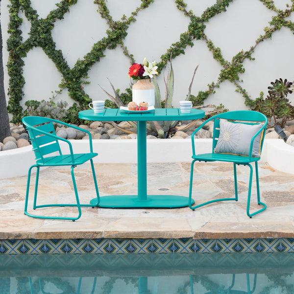 Gdf Studio Santa Monica Outdoor Finished Iron Bistro Set