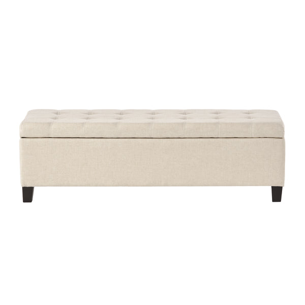 gdf studio Santa Rosa Beige Tufted Fabric Storage Ottoman
