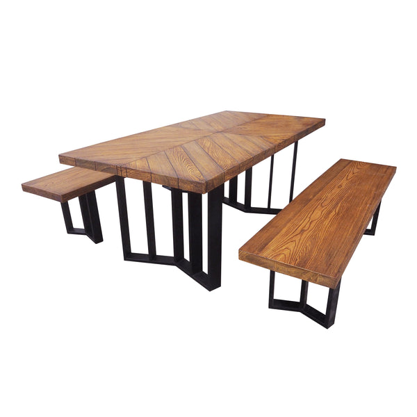 gdf studio Santa Rosa Outdoor 3 Piece Light Weight Concrete Picnic Set