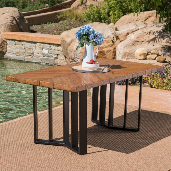 Gdf Studio Santa Rosa Outdoor Finish Light Weight Concrete Dining Table