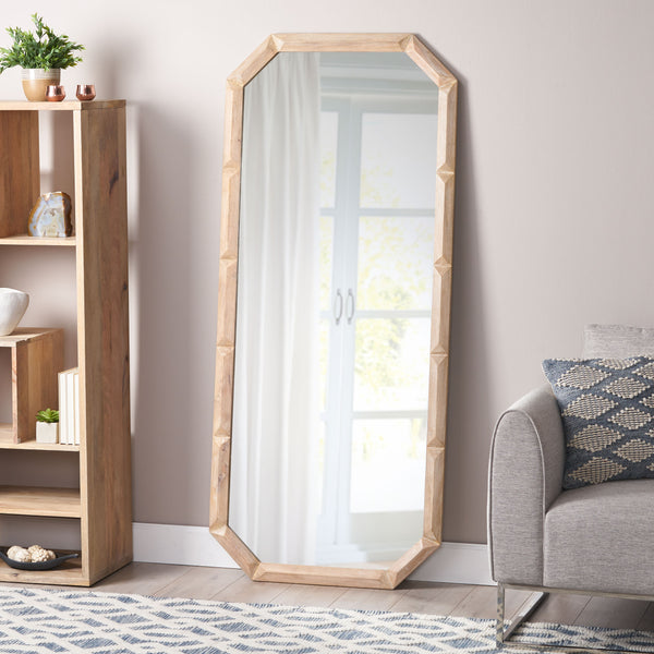 Gdf Studio Sara Modern Standing Mirror With Carved Frame