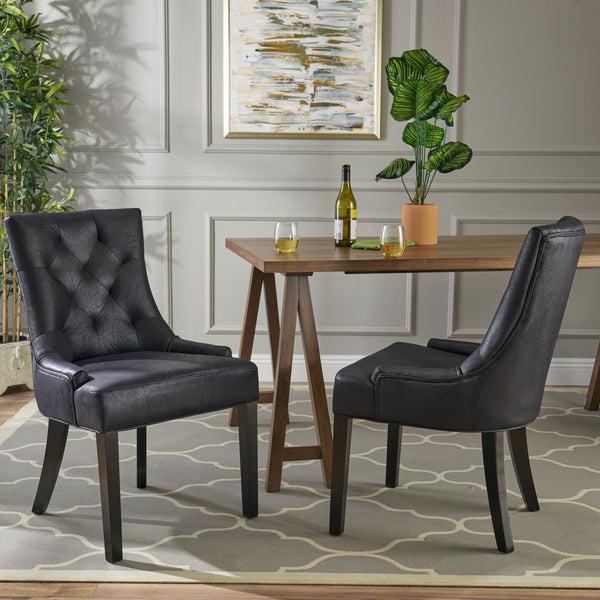 Gdf Studio Sarah Traditional Microfiber Dining Chairs (Set Of 2)