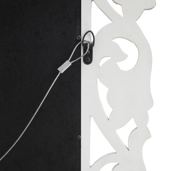 Gdf Studio Sarah Traditional Standing Mirror With Floral Carved Frame