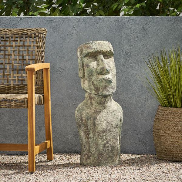 Gdf Studio Sasser Outdoor Easter Island Garden Statue Moss Green