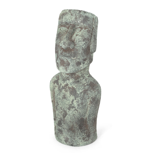 gdf studio Sasser Outdoor Easter Island Garden Statue Moss Green