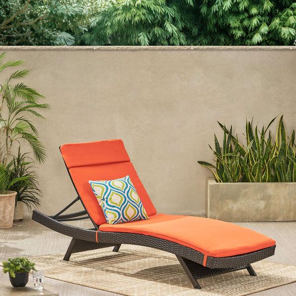 Gdf Studio Savana Outdoor Wicker Lounge With Water Resistant Cushion