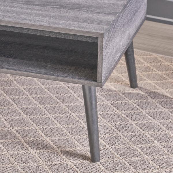 Gdf Studio Savone Mid Century Modern Faux Wood Overlay Coffee Table
