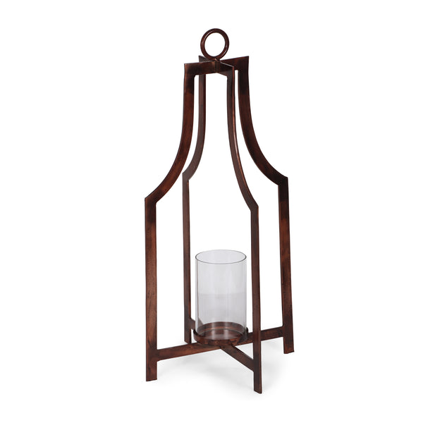 gdf studio Sawicki Handmade Iron Lantern Candle Holder Antique Copper
