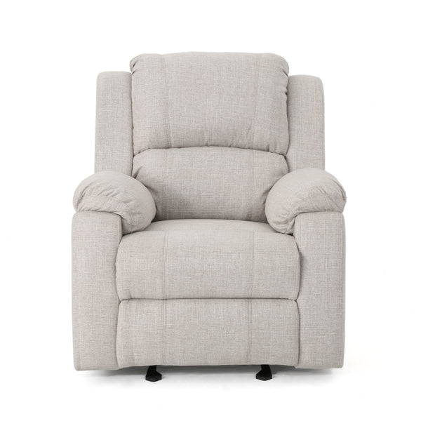 gdf studio Scarlett Contemporary Pillow Top Fabric Upholstered Gliding Recliner Chair