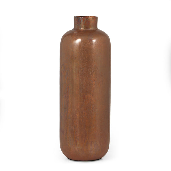 gdf studio Schramling Handcrafted Aluminum Bottle Vase Burnt Copper