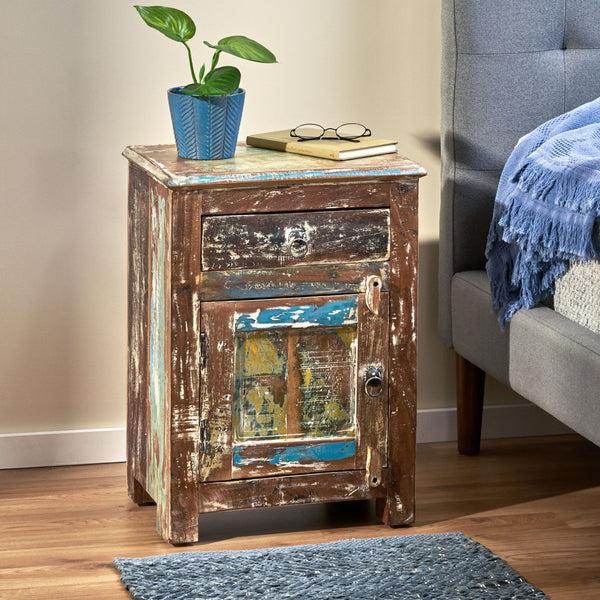 Gdf Studio Screven Boho Handcrafted Wood Nightstand