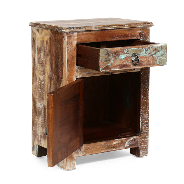 Gdf Studio Screven Boho Handcrafted Wood Nightstand