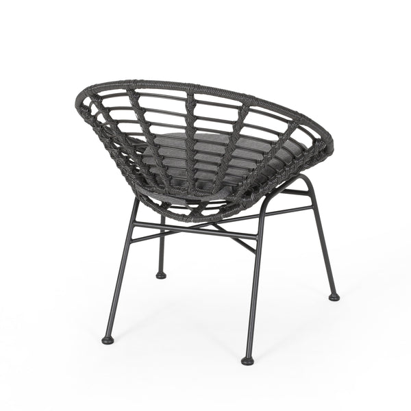 Gdf Studio Seaton Outdoor Modern Boho 2 Seater Wicker Chat Set With Side Table
