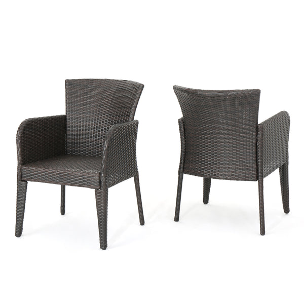 gdf studio Seawall Outdoor Wicker Dining Chair (Set of 2)