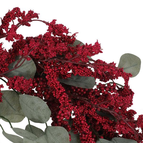 Gdf Studio Sedlari 29" Eucalyptus Artificial Wreath With Berries Green And Red