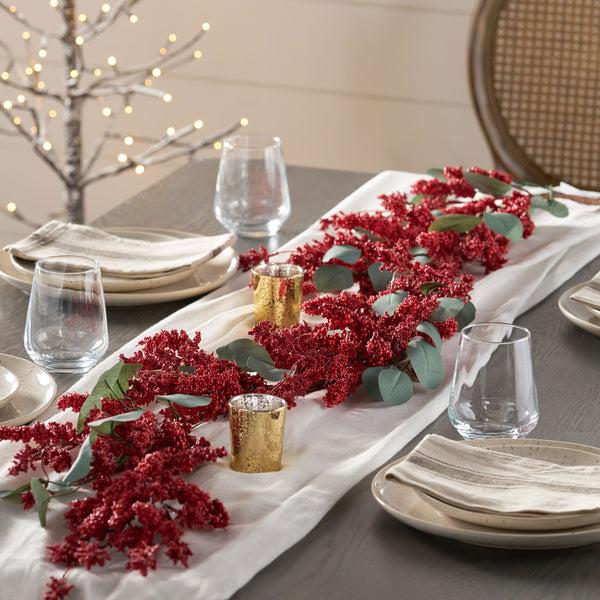 Gdf Studio Sedlari 5-foot Eucalyptus Artificial Garland With Berries Green And Red