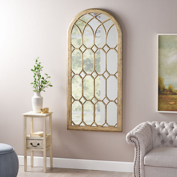 gdf studio Selena Traditional Arched Windowpane Mirror