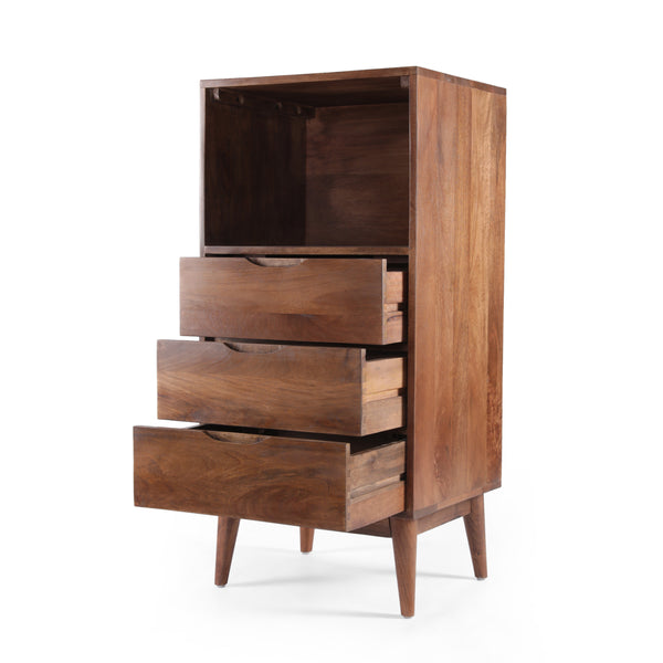Gdf Studio Senoia Handcrafted Mid-Century Modern Mango Wood 3 Drawer Chest