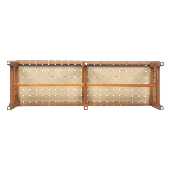 Gdf Studio Sephiro Stylish Acacia Wood Bedroom Bench With Woven PU Leather Seat