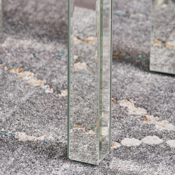 Gdf Studio Seranade Mirror Finished 2 Drawer Side Table