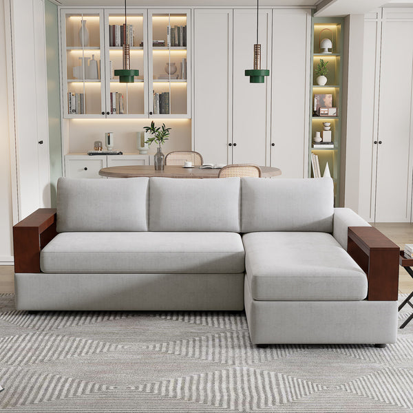 Gdf Studio Serava Sectional Sofa Upholstered Sofa Couch With Reversible Armrests For Living Room