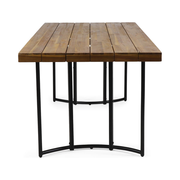 Gdf Studio Serena Outdoor Modern Industrial Acacia Wood Dining Table