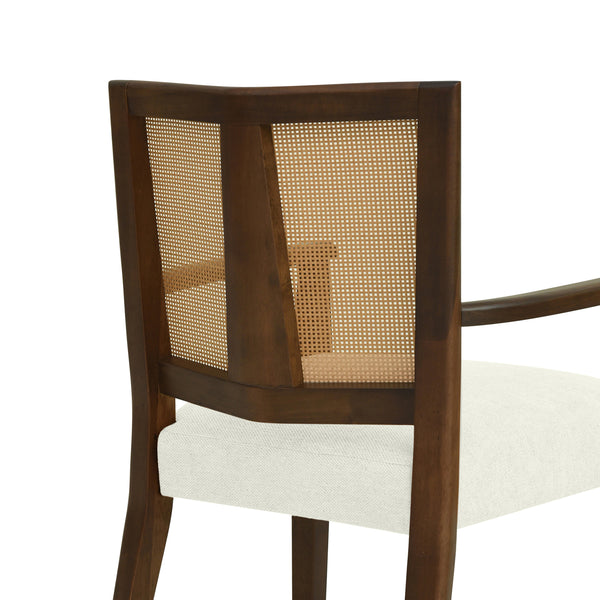Gdf Studio Serenal Modern Upholstered Dining Chairs With Cane Webbing Set Of 2