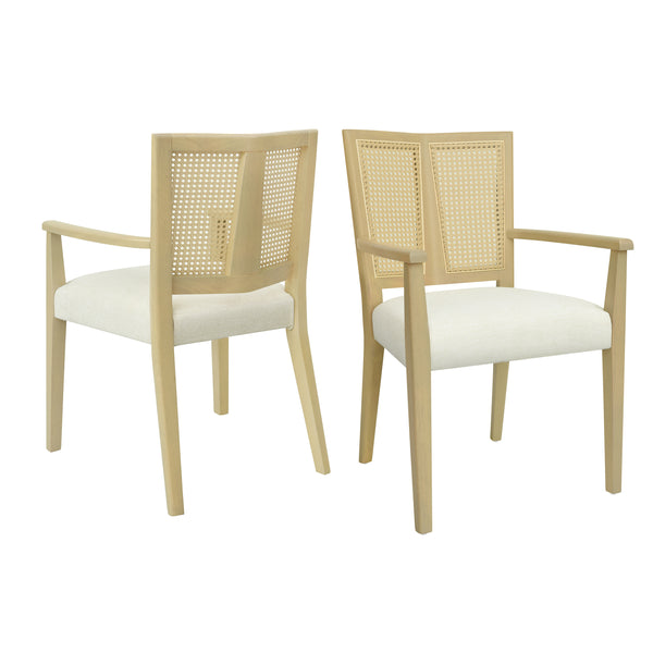 gdf studio Serenal Modern Upholstered Dining Chairs with Cane Webbing Set of 2