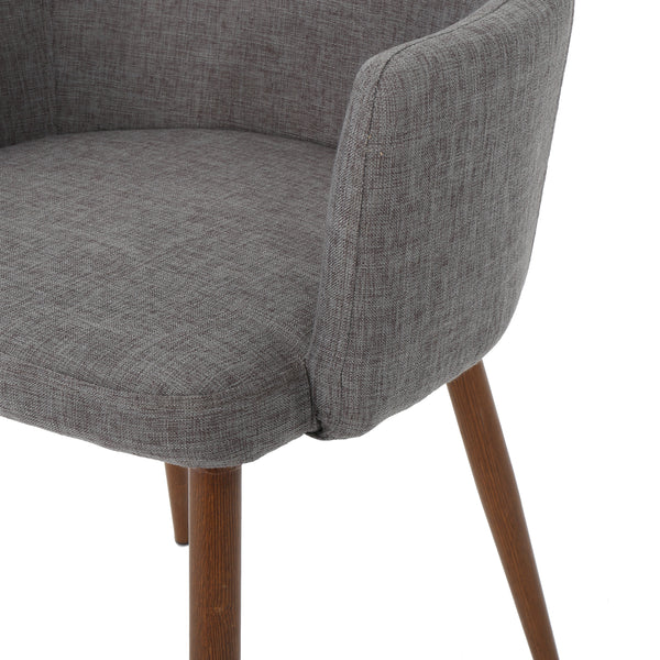 Gdf Studio Serra Mid Century Fabric Dining Chair With Wood Finished Metal Legs (Set Of 2)