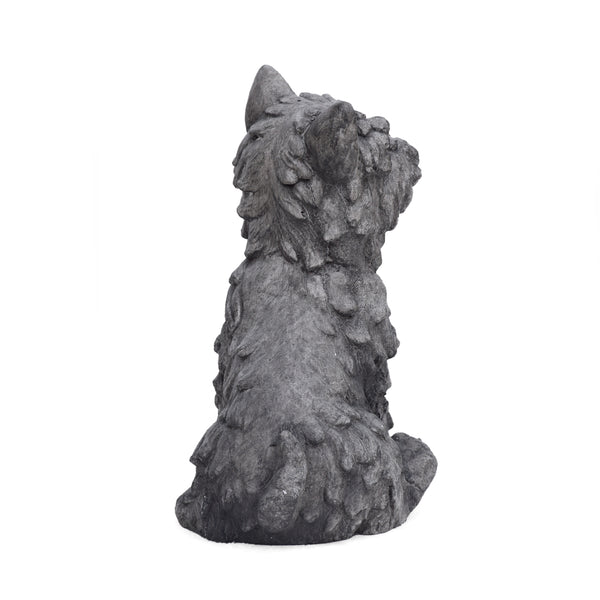 Gdf Studio Seth Outdoor Terrier Dog Garden Statue Antique Gray Finish