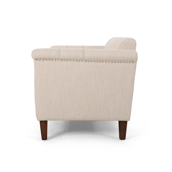 Gdf Studio Shahmeer Contemporary Channel Stitch Fabric 3 Seater Sofa