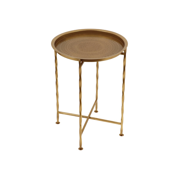 Gdf Studio Shanvika Vintage Style Iron Tray Top Side Table