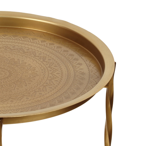 Gdf Studio Shanvika Vintage Style Iron Tray Top Side Table