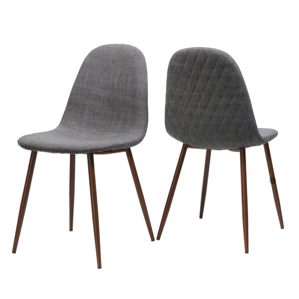 gdf studio Sherdan Mid Century Fabric Dining Chairs with Wood Finished Legs - Set of 2