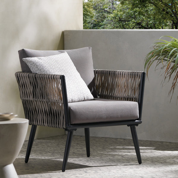 Gdf Studio Shipley Outdoor Wicker And Aluminum Club Chair