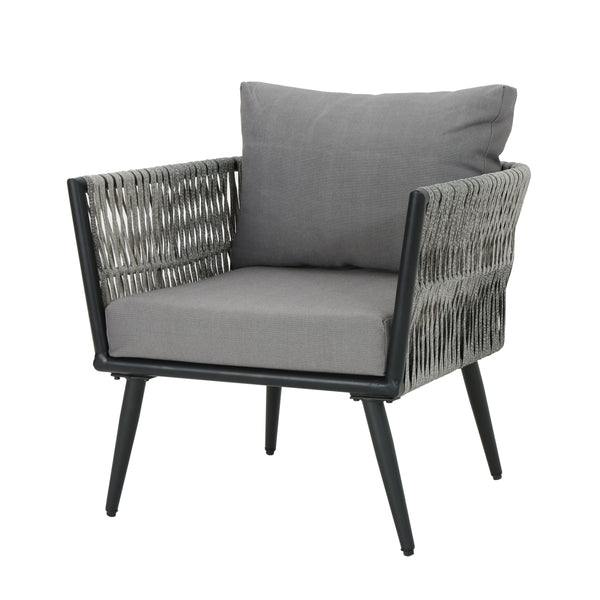 Gdf Studio Shipley Outdoor Wicker And Aluminum Club Chair