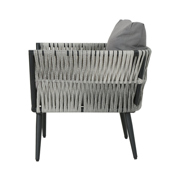 Gdf Studio Shipley Outdoor Wicker And Aluminum Club Chair