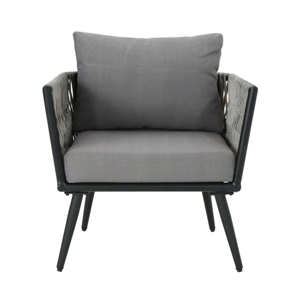 gdf studio Shipley Outdoor Wicker and Aluminum Club Chair